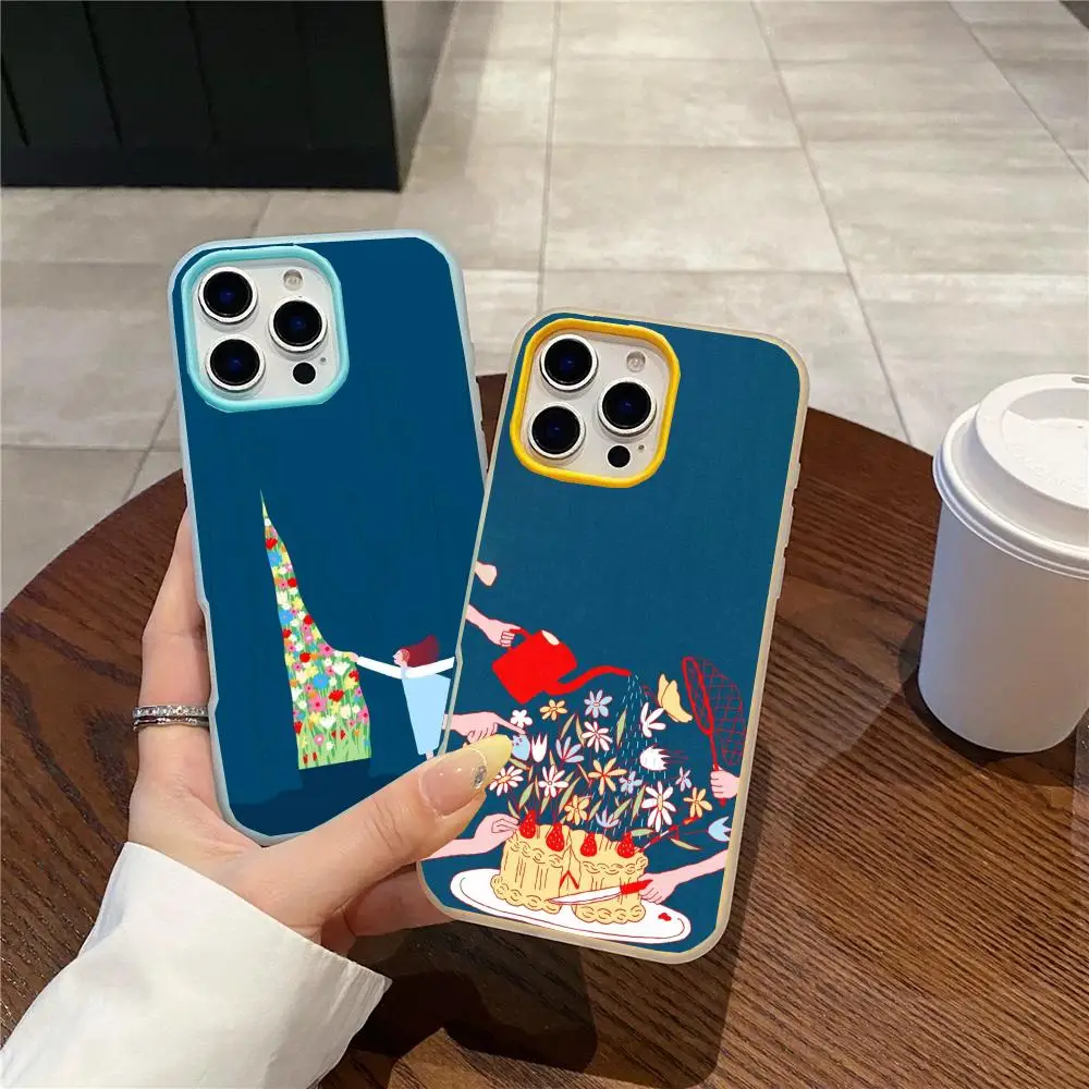 Kyu Hana Phone Case Jelly Dual-Layer Shockproof Phone Case for iPhone 17 16 15 14 13 12ProMax