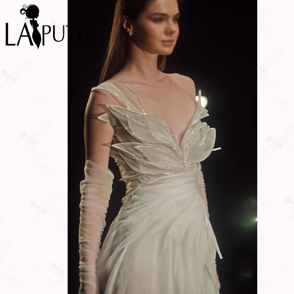 

Сказочное зеленое вечернее платье с листьями из бисера, облегающее платье для выпускного вечера, элегантное вечернее платье для девочек для женщин