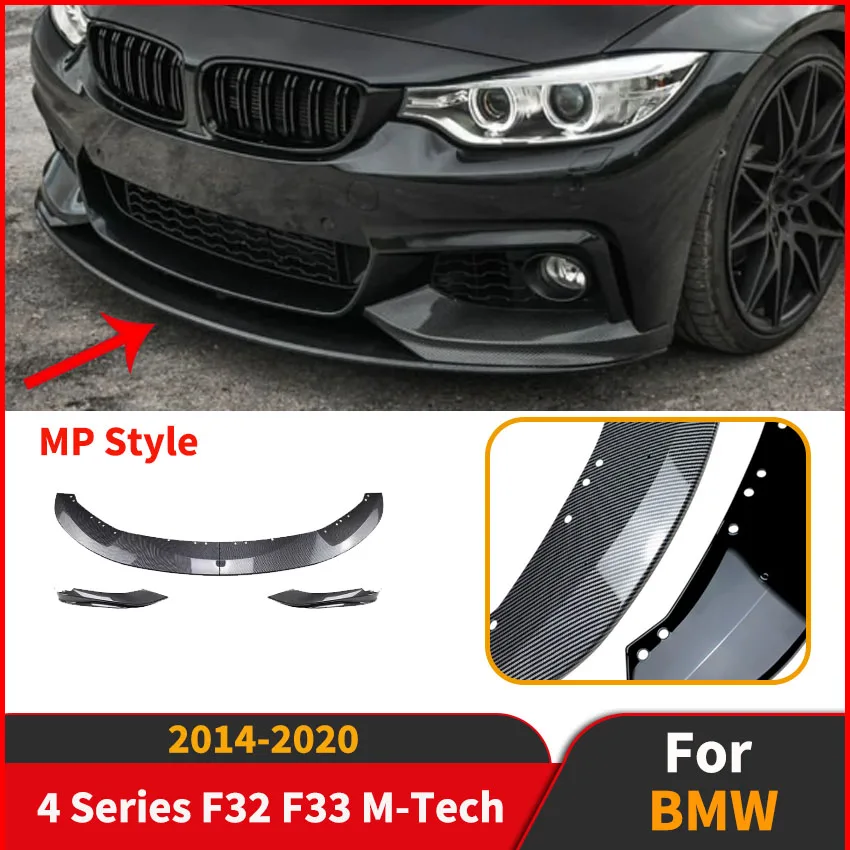 

For BMW 4 Series F32 F33 M-Tech MP Style 2014 To 2020 Car Front Bumper Lip Spoiler Parts Diffuser Cover Guard Body Kit Tuning