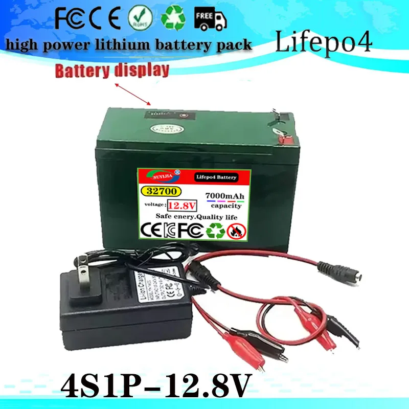 

Newly made Lifepo4 32700 lithium battery 4S1P 12.8V 7Ah 4S 40A electric boat balancing BMS and uninterruptible power supply 12V