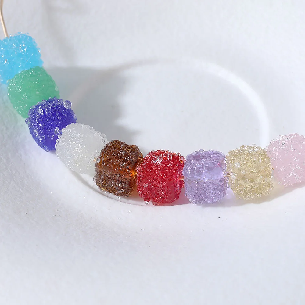 4PCS Dainty Candy Design Beads Glass Spacer Beads for Jewelry Making Necklace Findings Supplies DIY Accessories