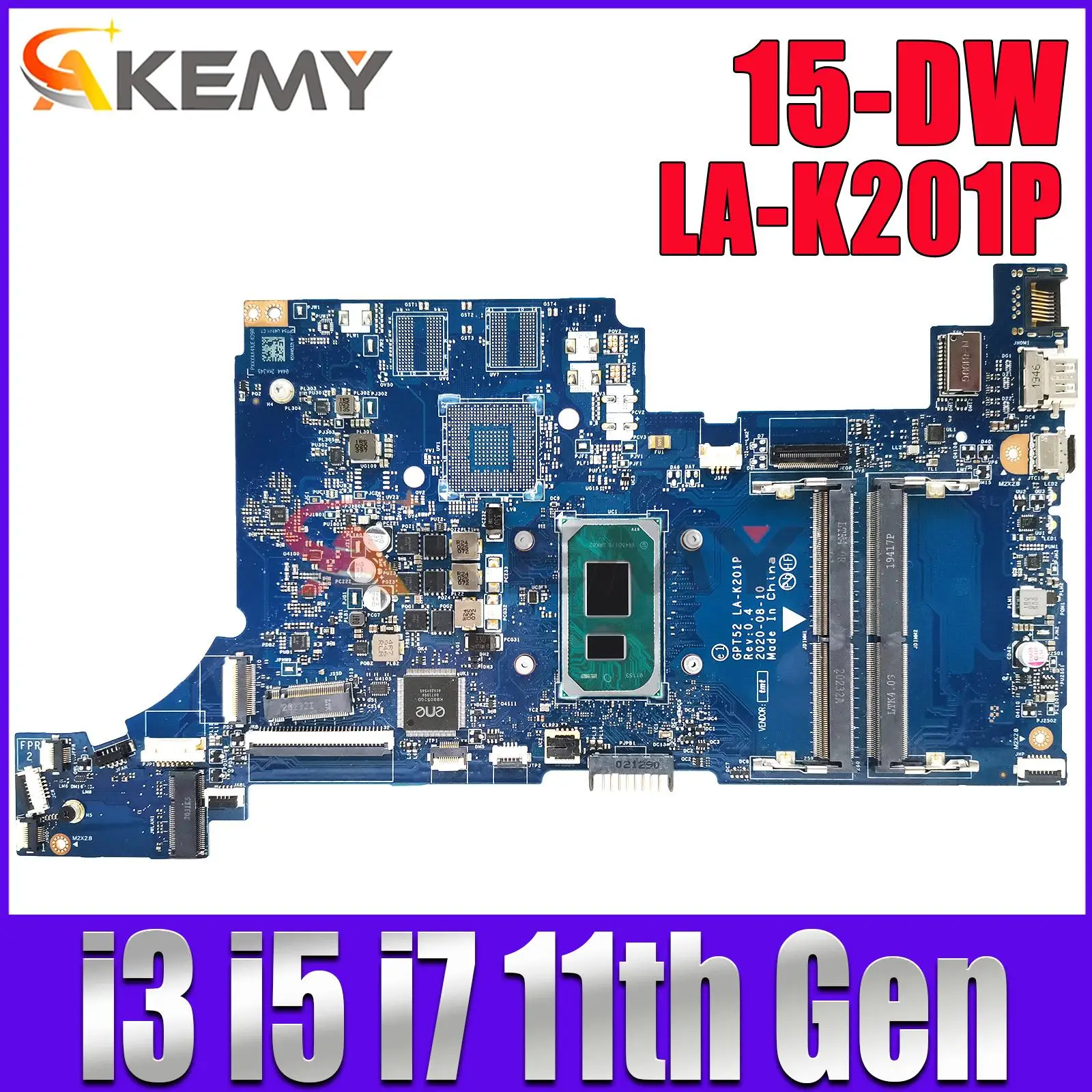 

LA-K201P For HP Pavilion 15-DW 15T-DW Laptop Motherboard With I3 I5 I7 11th Gen CPU Mainboard M31109-601 M31108-601