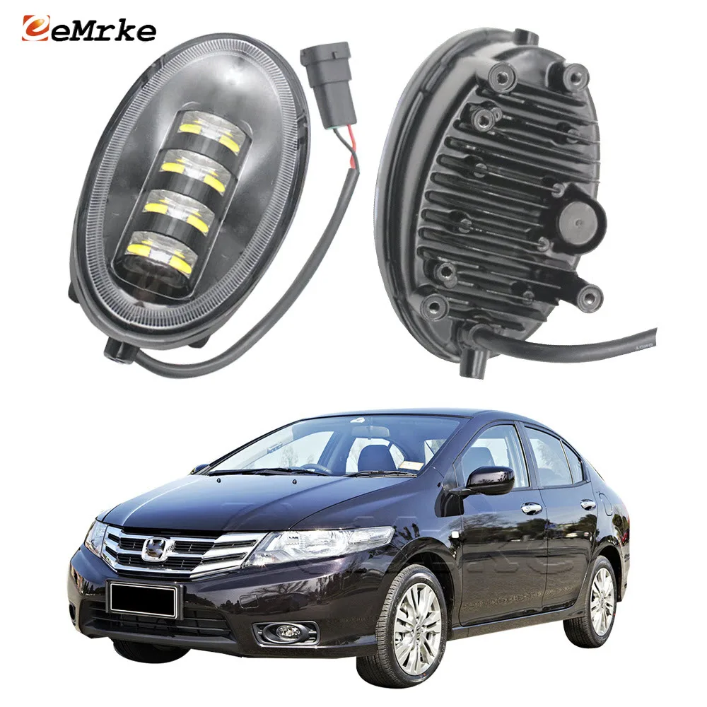 Pair Cut-Line Lens Car LED Fog Lights White / Yellow Color Headlights Lamp for Honda City classic/City AU-spec 2012 2013 2014