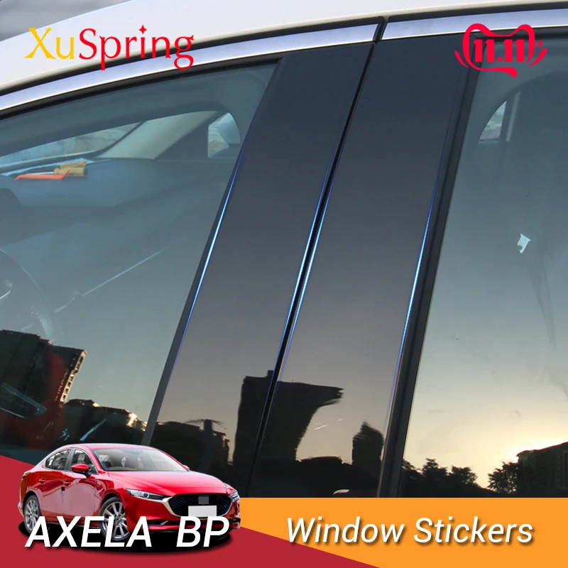 For Mazda3 Mazda 3 Axela 2019 2020 2021 2022 BP Car Window Middle Pillar Stickers PC Shining Cover Trim Garnish Styling 8pcs/set