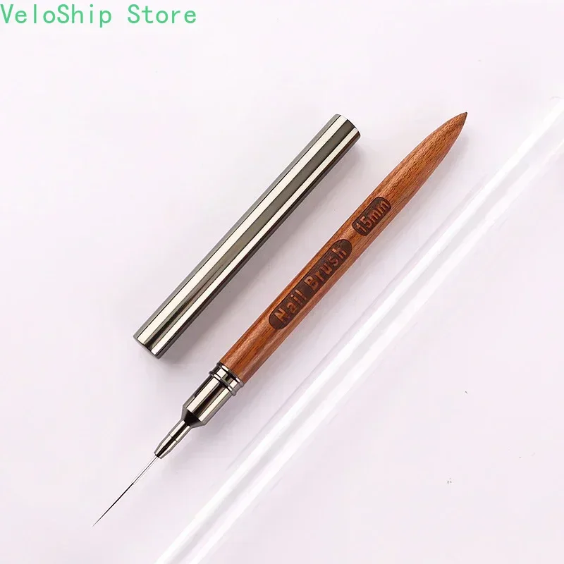 Pincel delineador para uñas con mango de madera, profesional, DIY, herramienta de dibujo, líneas precisas, rayas, pintura floral, para gel UV, salón de belleza 5