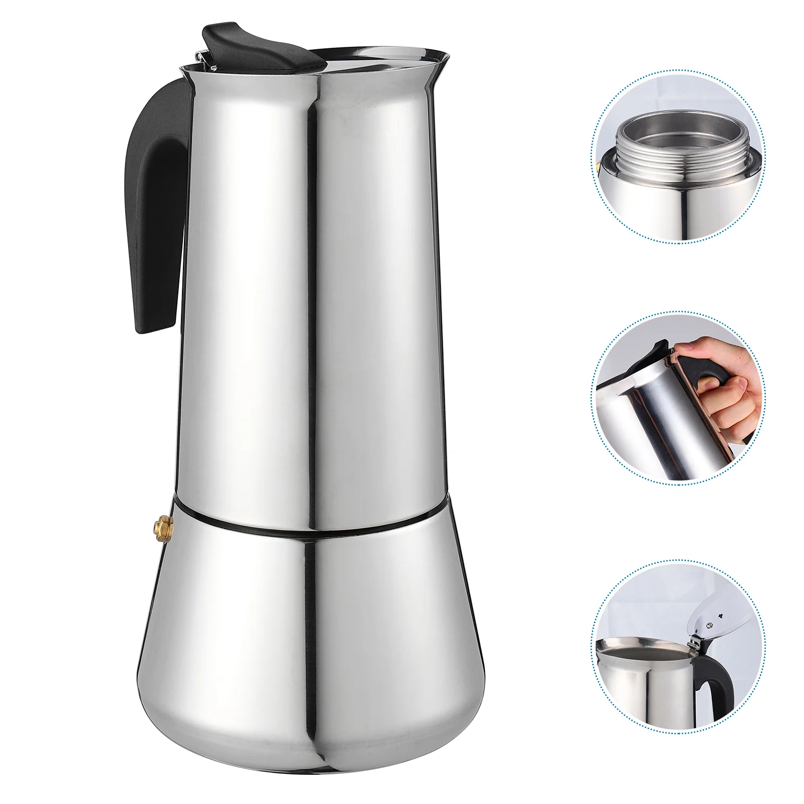 

Maker French Coffee Espresso Container Brew Silver Stainless Steel Handheld Kettle Electric Water