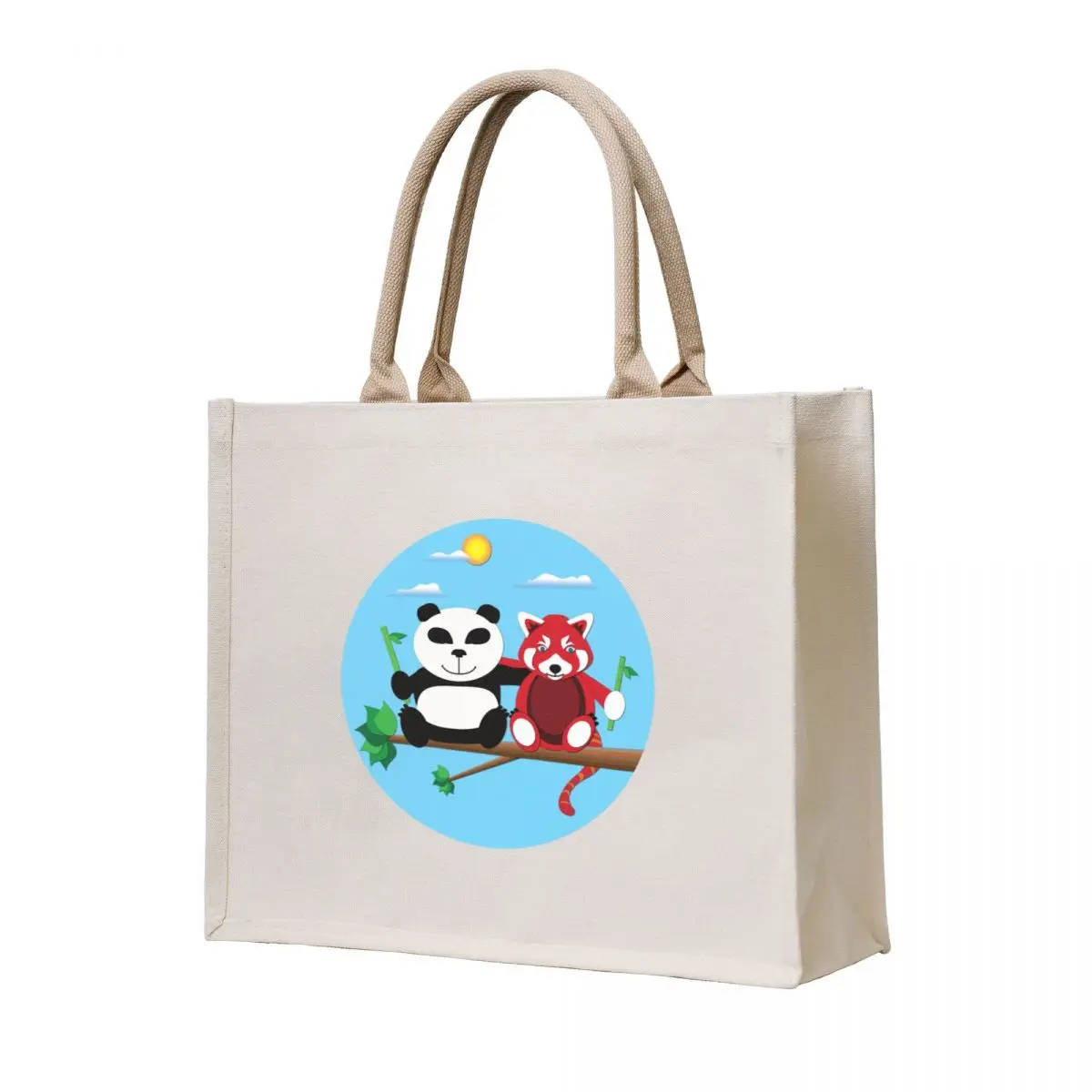 

Panda & Red Panda Tote Bag cute pouch bag Custom bag custom fabric the tote