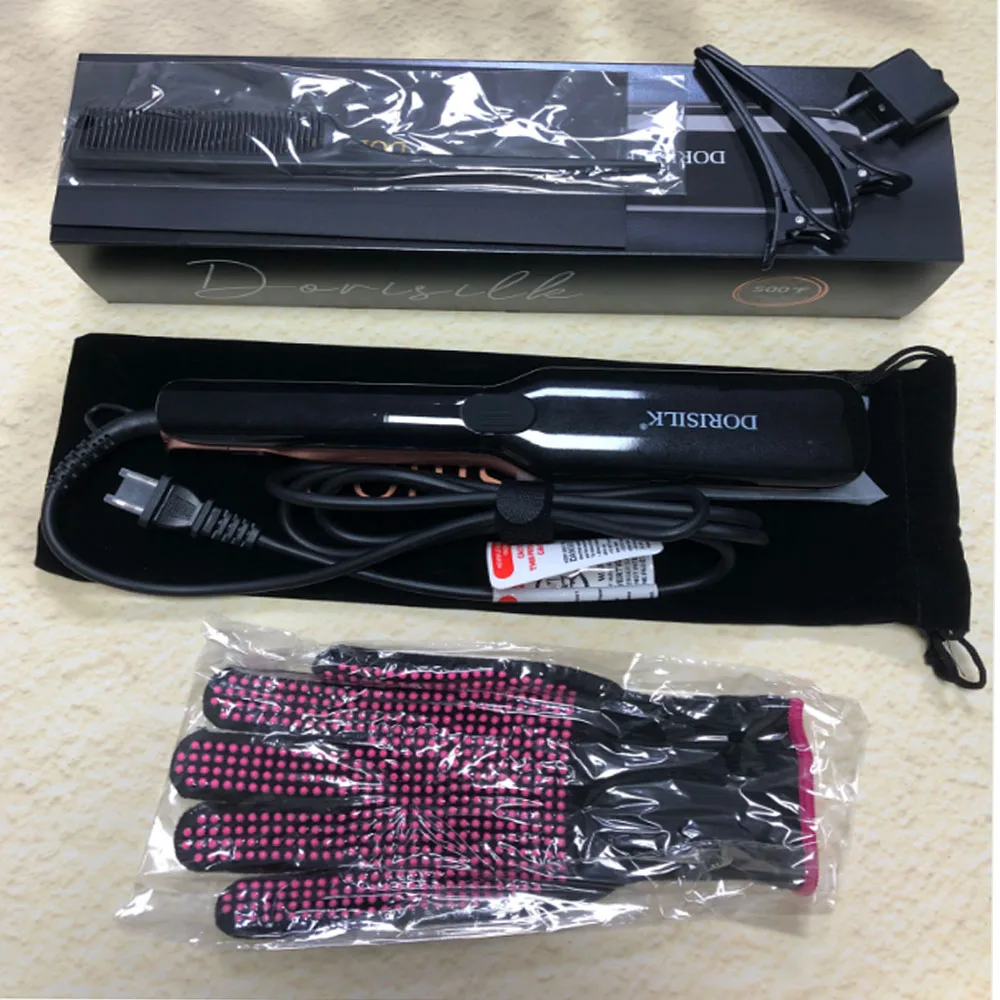 Flat Iron Curling Iron 500F High Temperature Dual Voltage Ceramic-Coated Hair Straightener 1 Inch/1.7inch Flat Iron