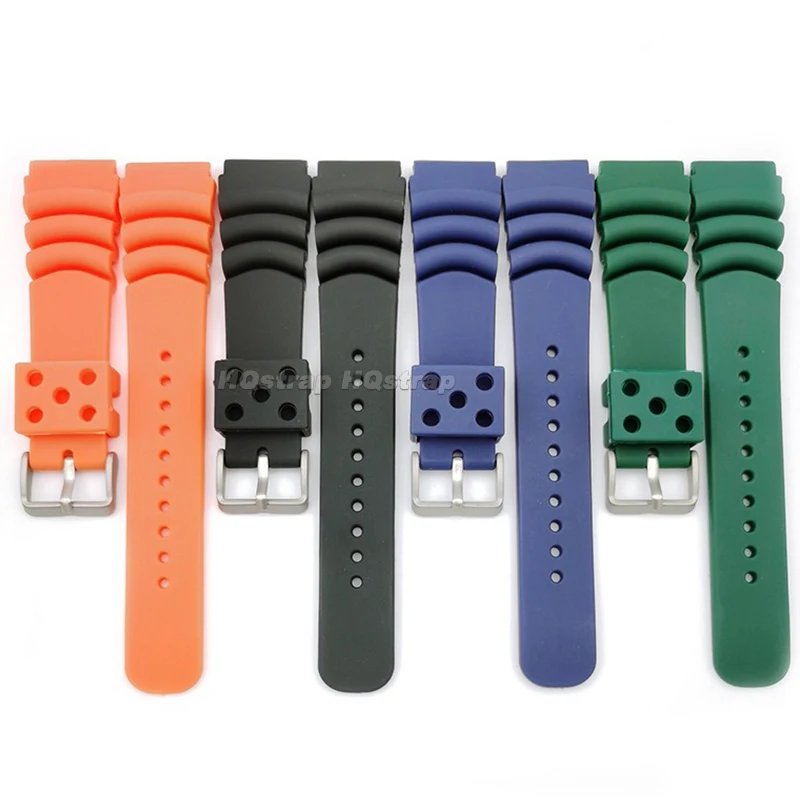 세이코 시계 밴드용 실리콘 스트랩, 고무 밴드, 방수 손목 밴드, 부드러운 스포츠 팔찌, 범용 교체 벨트, 20mm, 22mm