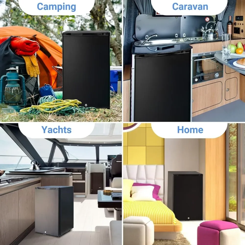 Frigorifero Camper Frigo Semi Camion Frigorifero Mini Commerciale DC Car 110V 1.6 Cu.Ft Frigorifero compatto con Rev