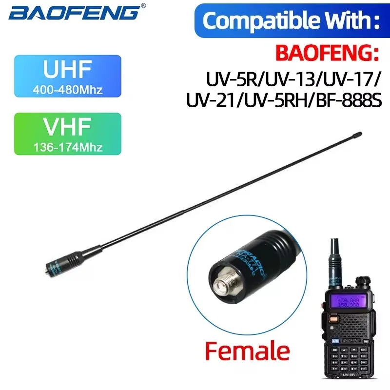 

NAGOYA NA-771 Nagoya Antenna SMA Female Dual Band VHF/UHF 10W Walkie Talkie Antenna Long Range for Baofeng UV-5R UV-82 BF-888S