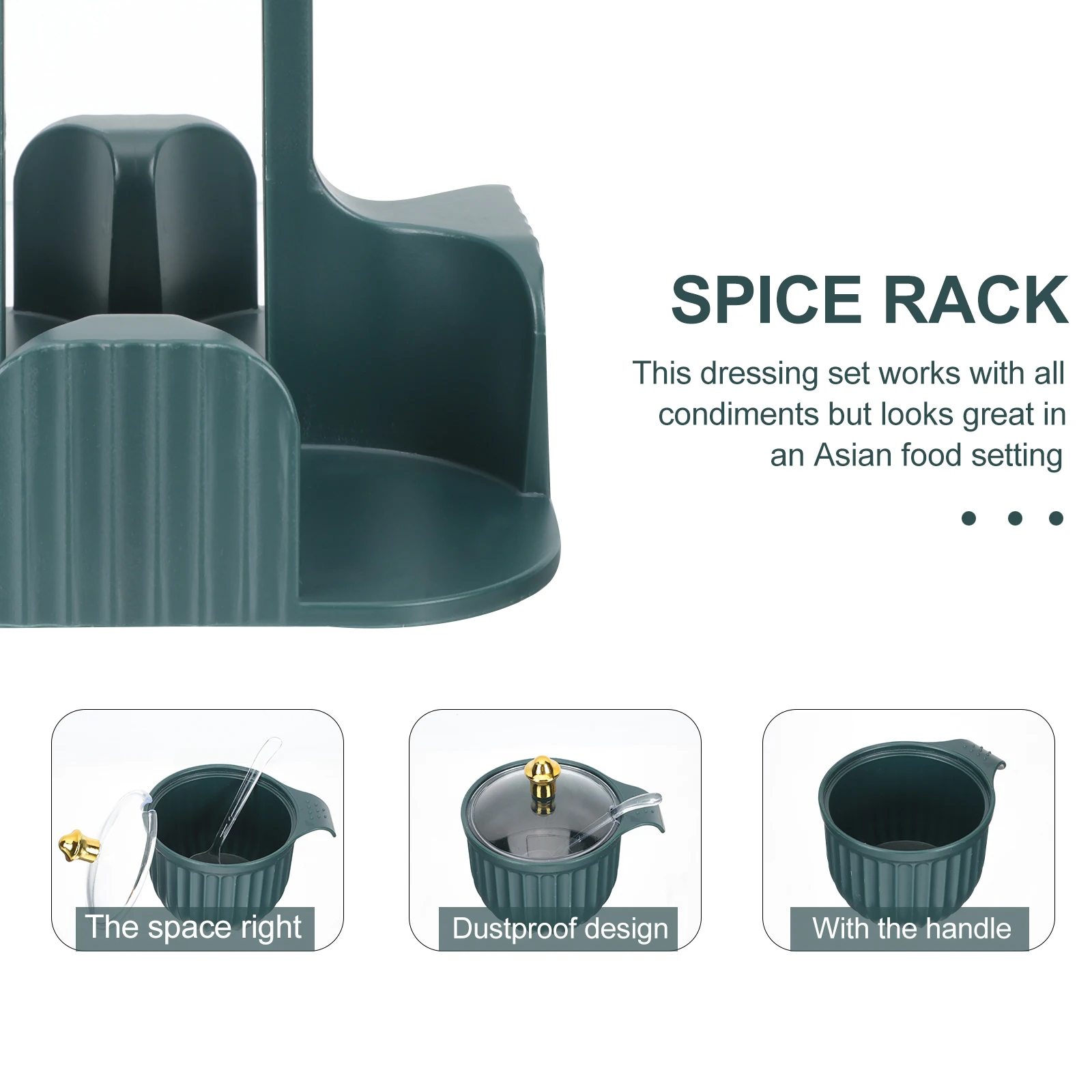 

1Set Seasoning Box Plastic Spice Pot Handheld Organizer Sturdy Hips Material Easy Clean Gift Kitchen Storage Kit