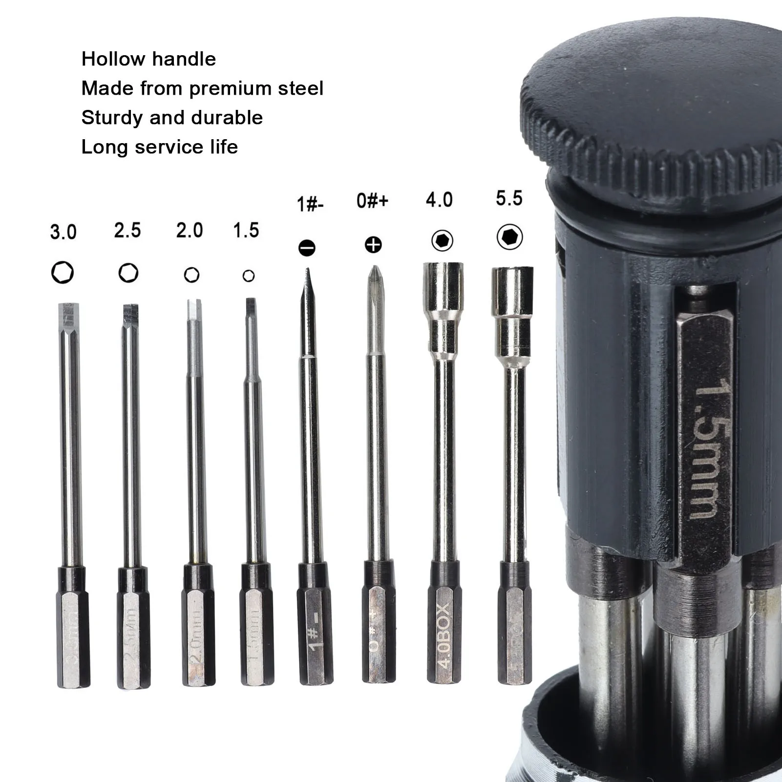 Screwdriver Set 8 In 1 Steel High Hardness Long Service Life Accurate Operation 8 In 1 Steel Screwdriver Set