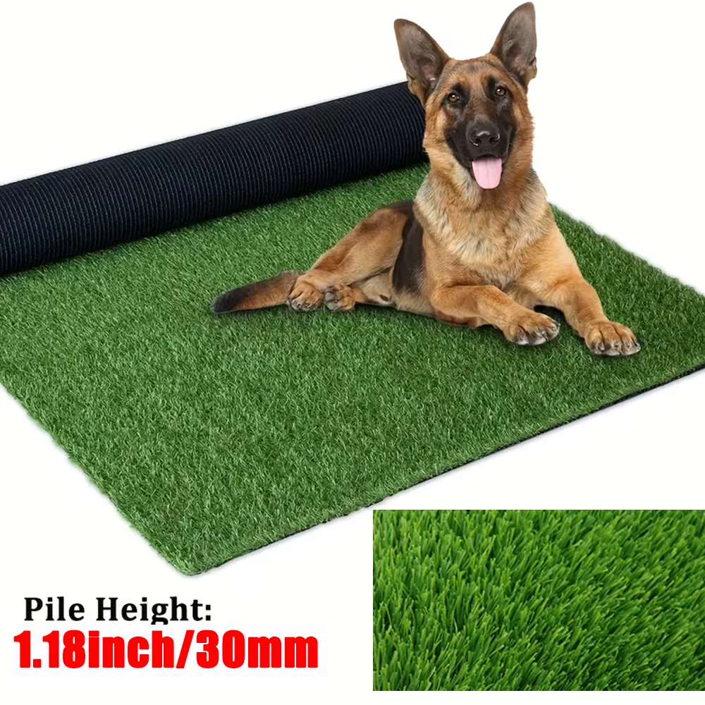 1*1M Artificial Grass Mat Outdoor Indoor Fake Grass Mat Green Synthetic Grass Turf Realistic Faux Grass Mat