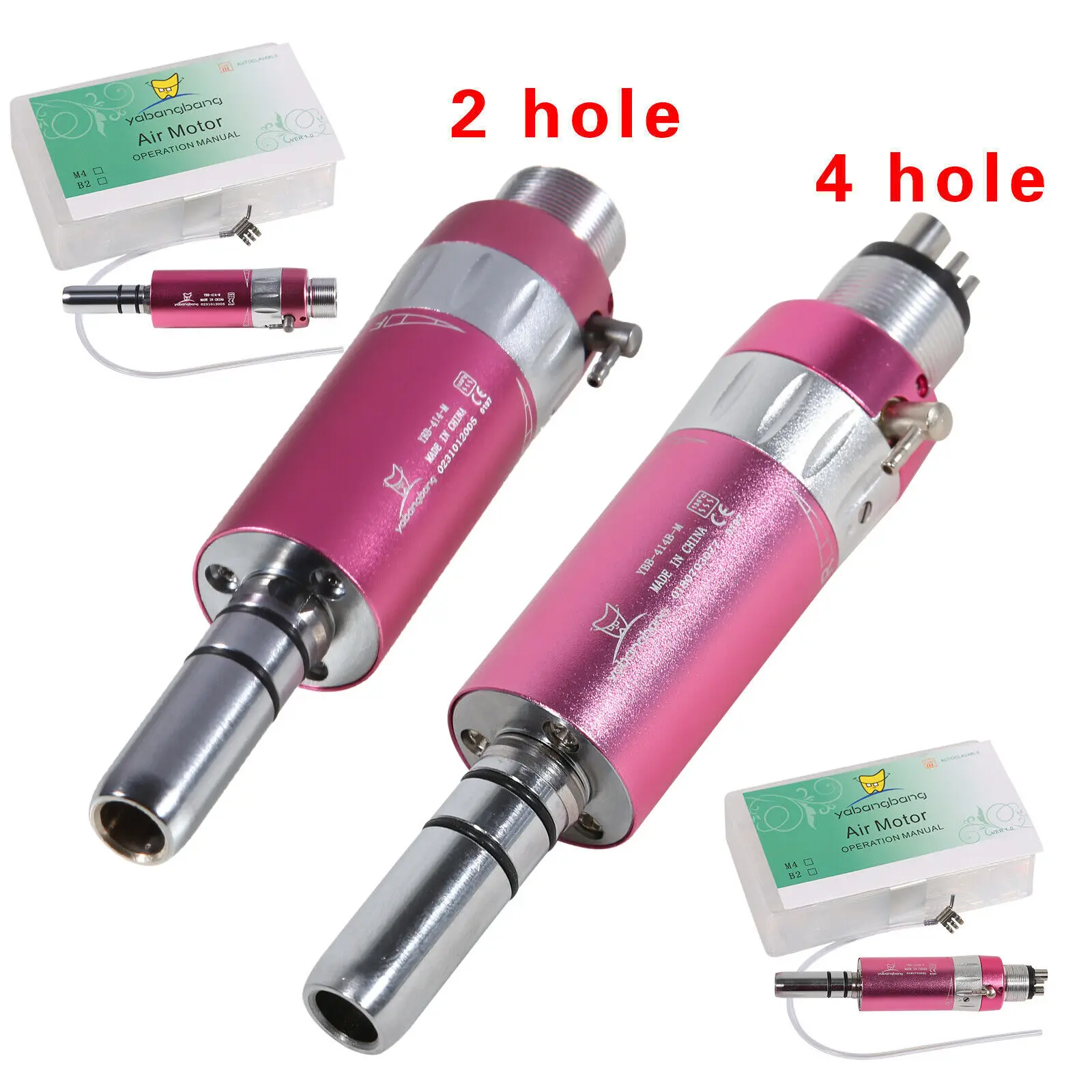 

NSK Style Dental Low Slow Speed Air Motor Handpiece E-Type 2 holes /4 holes Pink Color