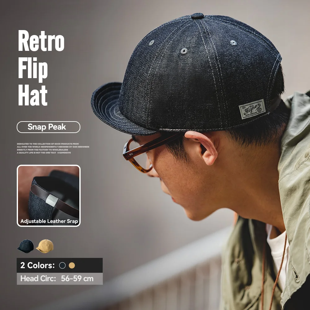 Maden Oversize Men's Denim Golf Caps Casual Newsboy Hat Amekaji Retro Beret Wild Hats Uncle Fu Unisex Vintage Flip Octagonal Cap