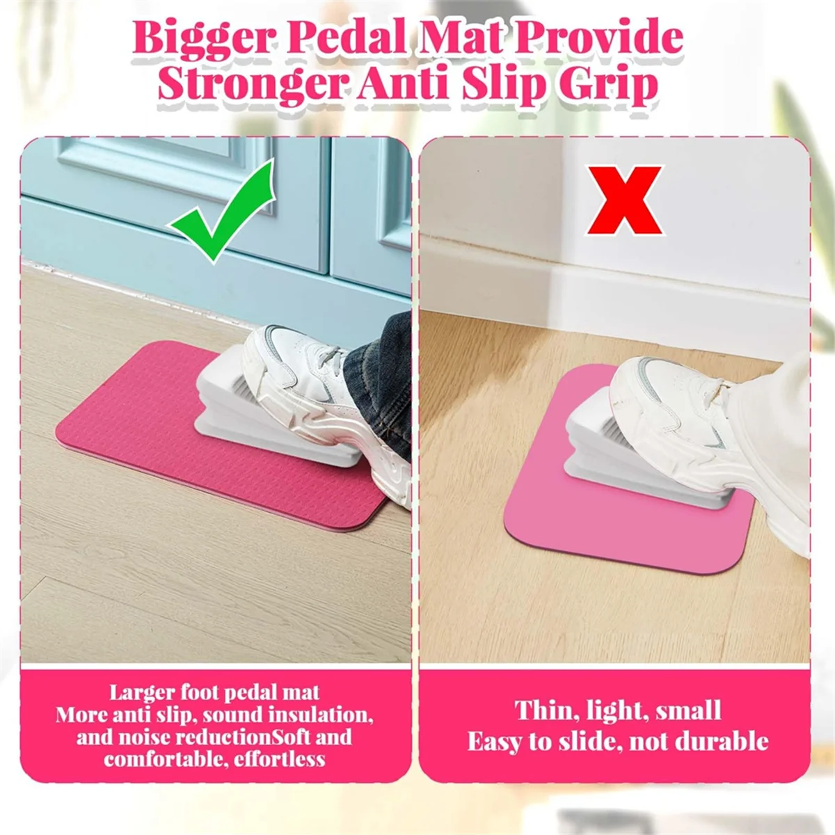 HIWS 2Pcs Sewing Machine Muffling Mat Pedal Mat Sewing Machine Mat Reduce Vibrations Noise No Slip Rubber Sewing Machine Part