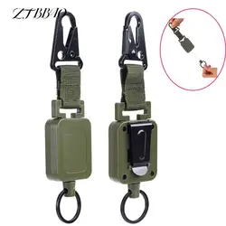 1PCS Anti Lost ID Card Holder Outdoor Retractable Wire Rope Tactical Keychain Clip Sporty Retractable Key Ring