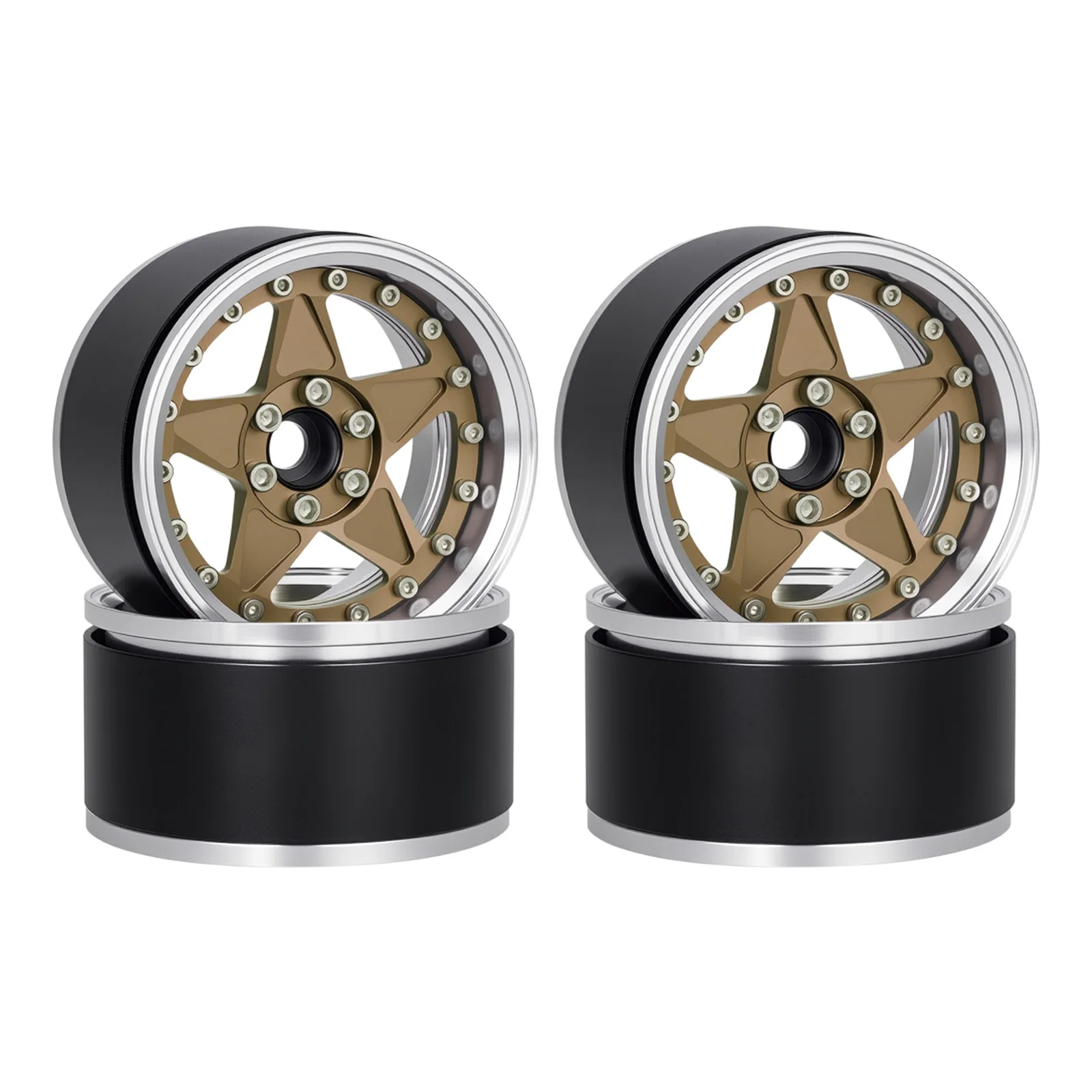 2.2 Inch Aluminum Beadlock Wheels Rim Hub for 1/10 RC Crawler Car Axial SCX10 90046 Wraith Capra TRX4 TRX6 D90 Upgrade Parts image 3