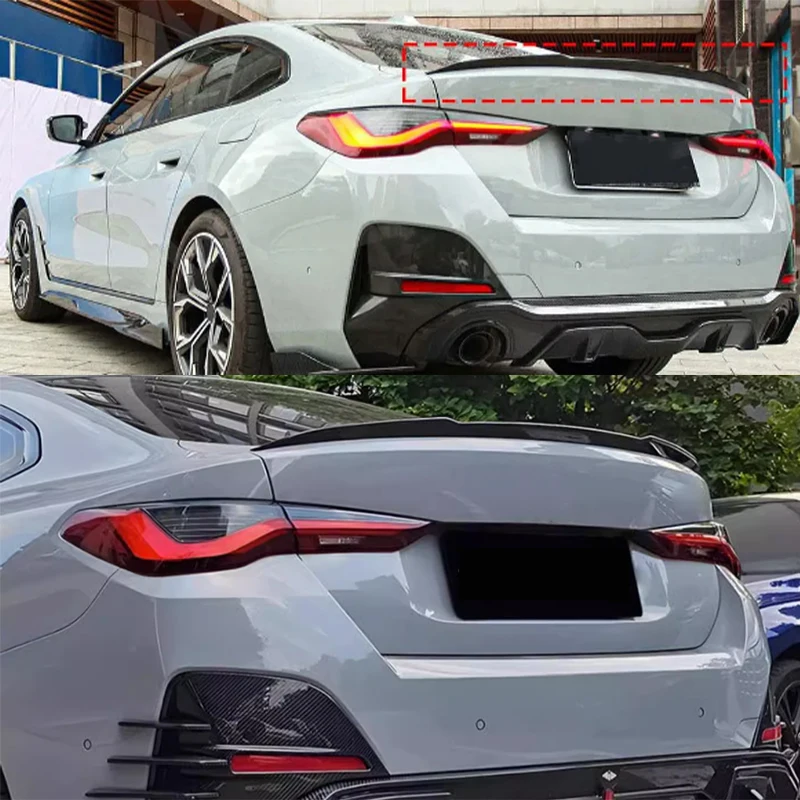 Car Rear Trunk Spoiler Wing Car Tail Wing Accesorios For BMW G24 G26 I4 430i M440i Gran Coupe 4 Door 2022-2024 Gloss Black