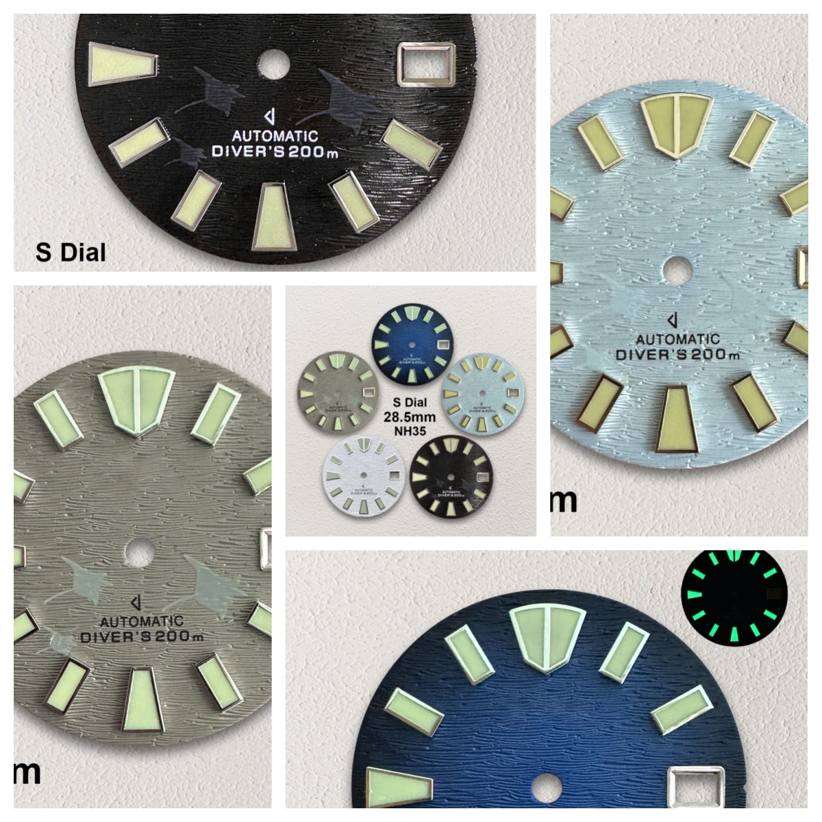 

28.5mm S Logo Bat Dial Fit NH35/NH36/4R/7S Automatic Movement C3 Green Luminous High-Quality Watch Modification Accessories