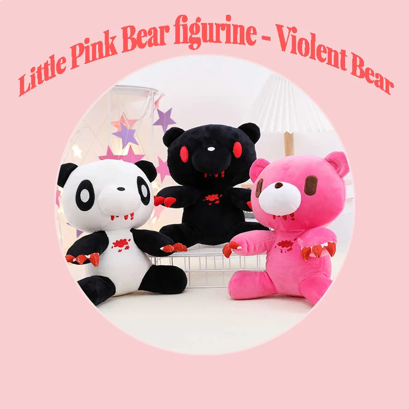 

25Cm Bear Plush Pendant Toy Bloodthirsty Plush Pendant Soft Animal Keyring Car Key Buckle Accessories Girl Birthday Present