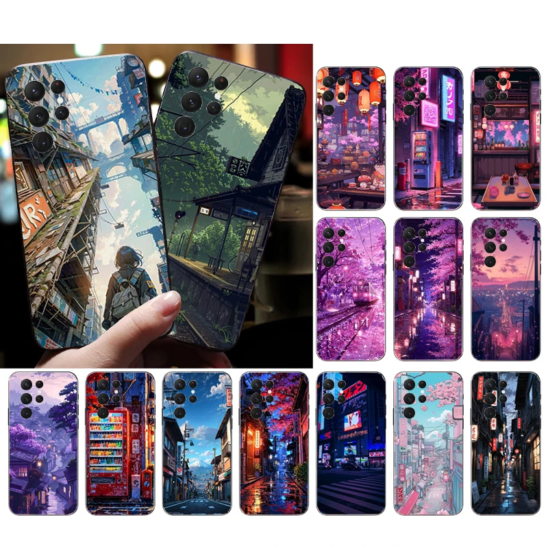 Phone Case For Samsung Galaxy S25 S24 S23 S22 S21 Ultra S24 S23 S22 S21 S25 Plus S24 S25 FE Japan styles Shop Cherry