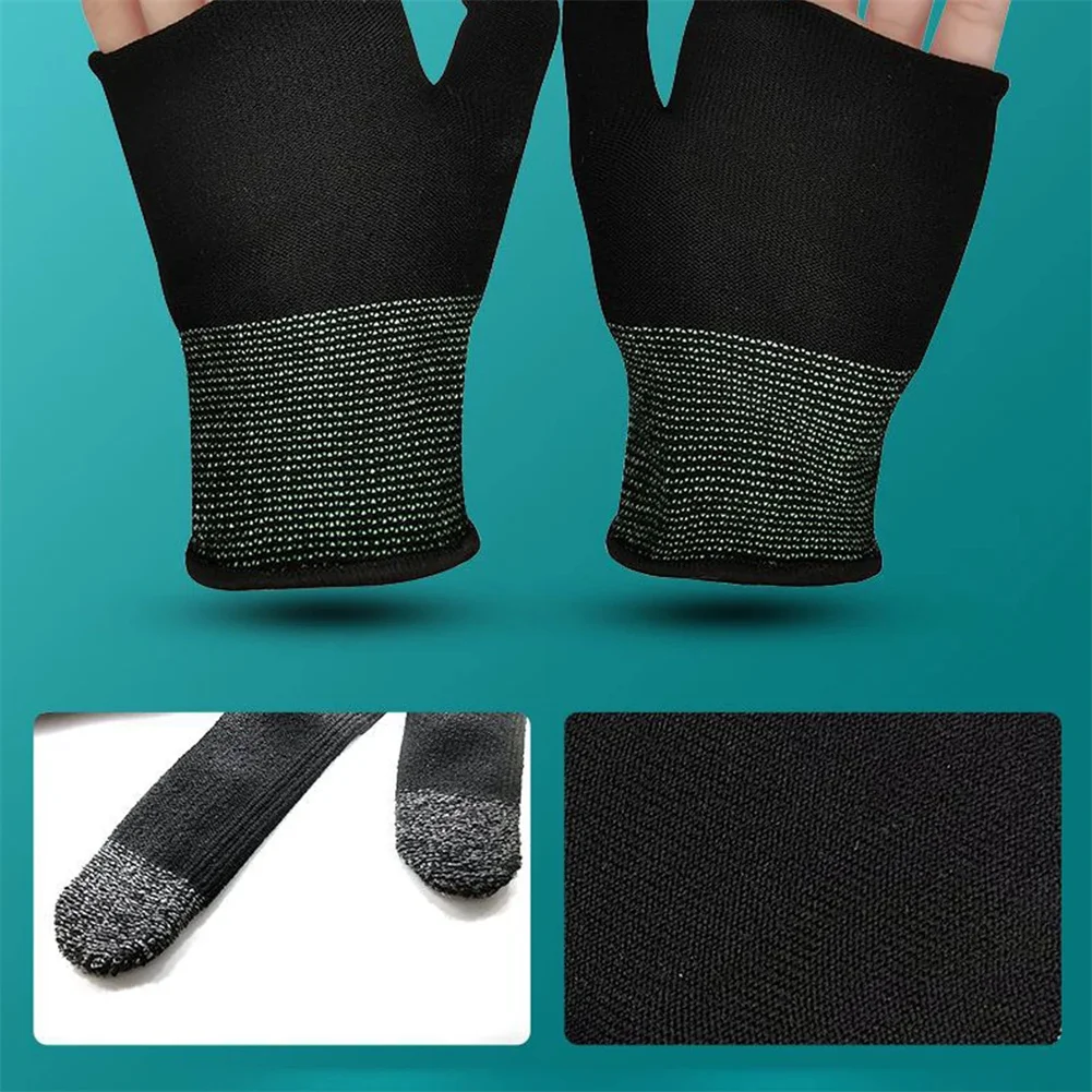 Guantes de juego profesionales para hombres y mujeres, guantes de agarre antideslizantes ultrafinos de 2 dedos, guantes de pantalla táctil para juegos móviles