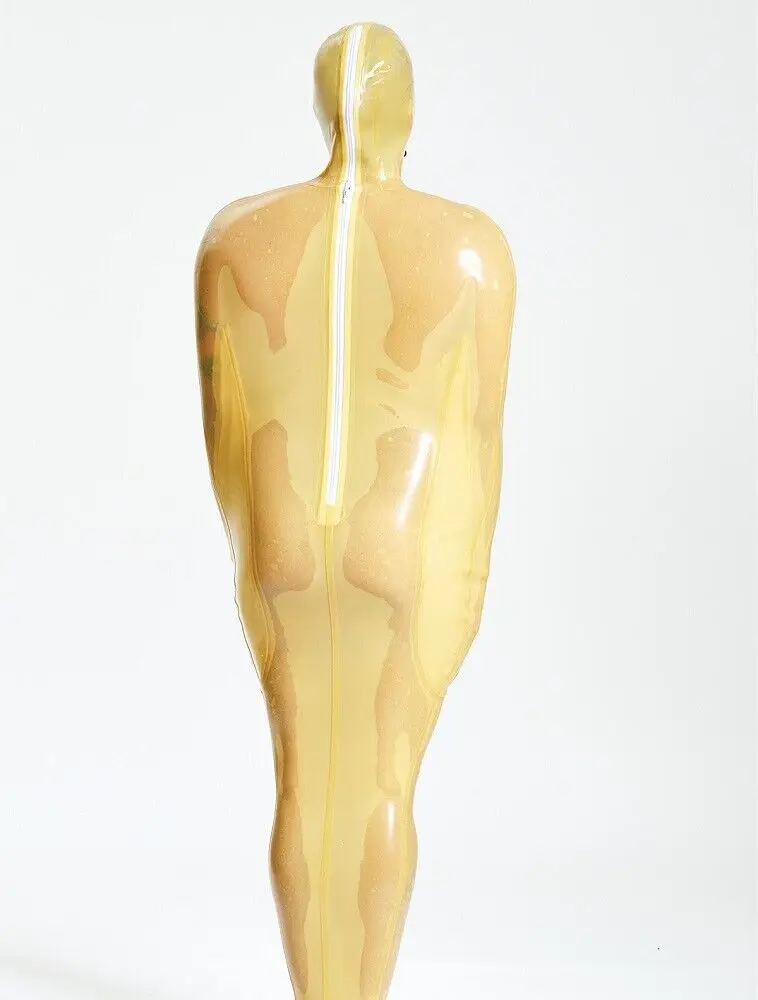 ยางโปร่งใส Catsuit คอสเพลย์ชุดบอดี้สูท Jumpsuit แขนด้านใน S-XXL