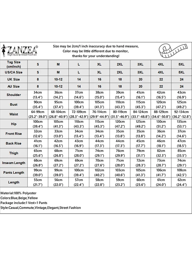 ZANZEA Summer 2PCS Vintage Pant Sets Women Sleeveless Embroidery Vest Tops + Elastic Waist Wide Leg Trousers Tank Suits Outfits