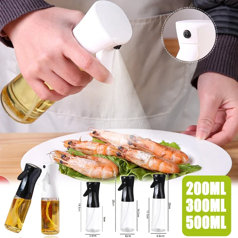 Olive Oil Spray Bottle 200/300/500ML Kitchen Push-type Spray Bottle Vinegar Soy Sauce Dispenser Camping Barbecue Air Fryer Spray