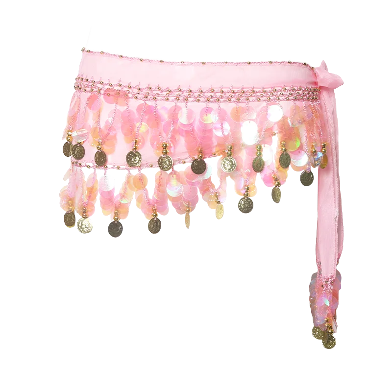 Women Belly Dance Hip Scarf Accessories Belt Skirt With Gold Mixed Color Coin Thailand/India/Arab Dancer Sequins Waist Chain