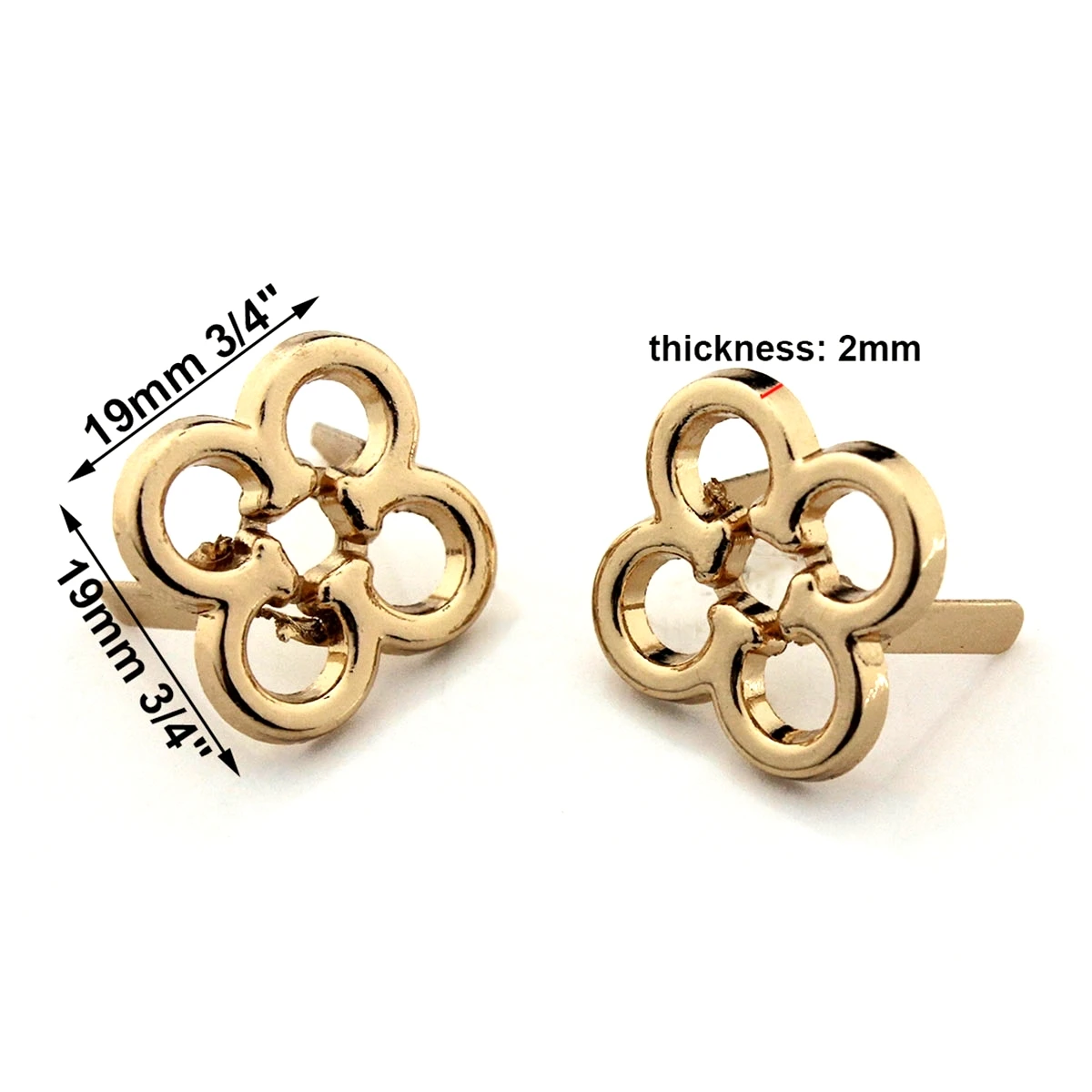 2pcs Metal Flower Shape Decorated Buckle Bag Fashion Clip Buckle Hardware for Leather Craft Bag Handbag Shoe DIY Accessories