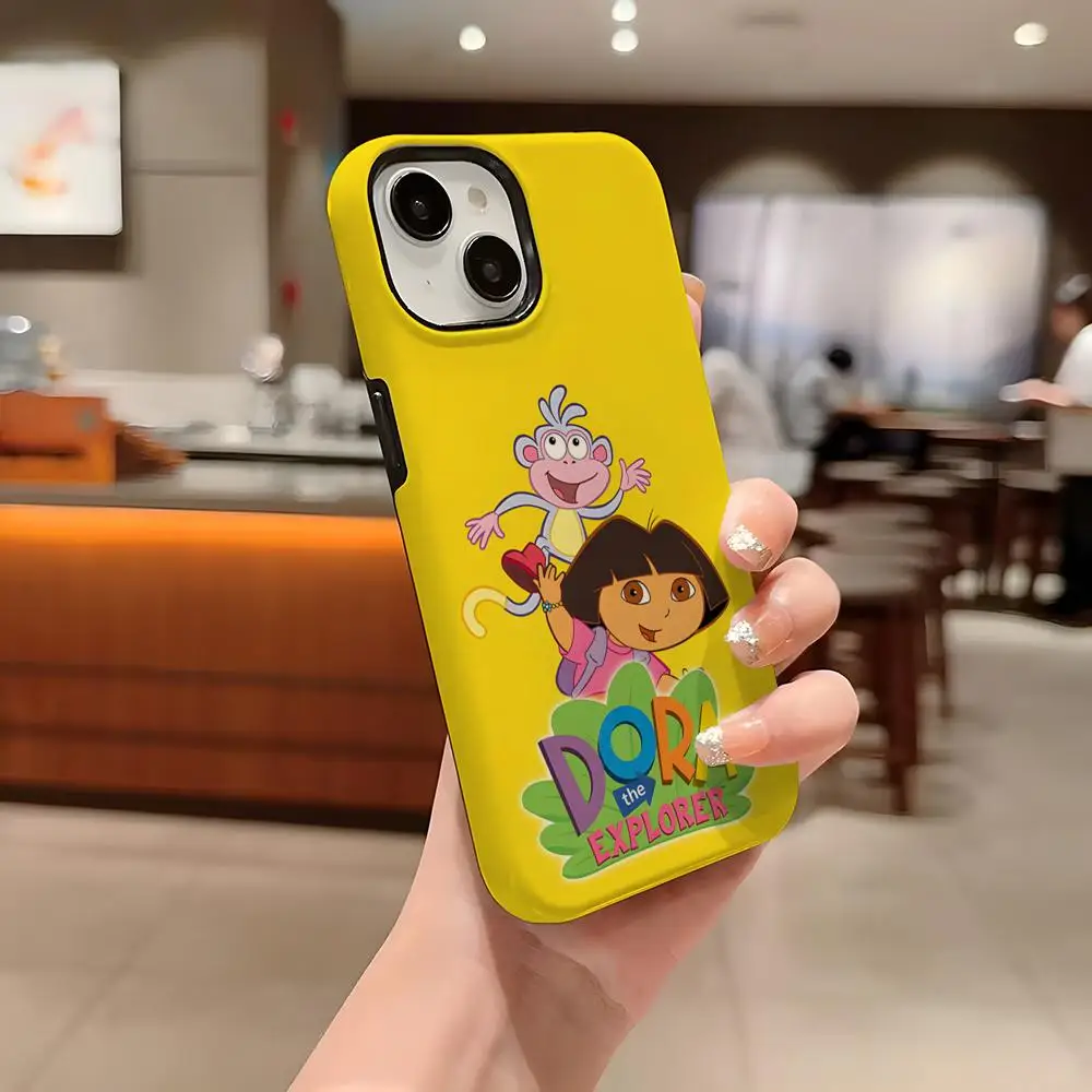 Funda de teléfono con dibujos animados d-dora The Explorers para Iphone 16 Pro Max 15 13 14 12 11 14 Pro Max 15 Pro Max, funda dos en uno