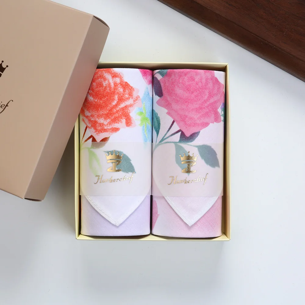 100% Cotton Vintage Floral Handkerchiefs, Thin Sweat Absorbent Square Hankies, Ideal Wedding Favors & Party Gifts