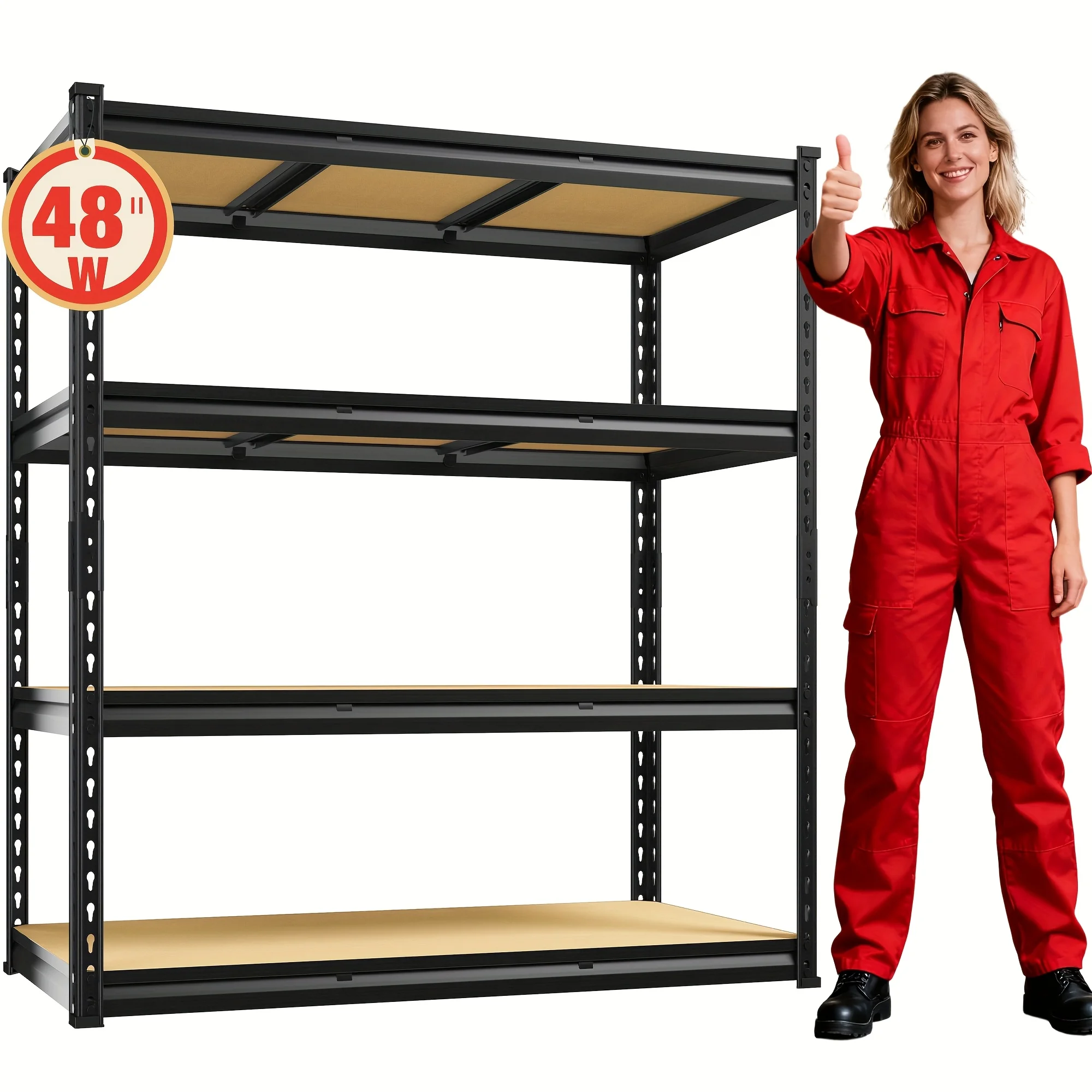

Garage Shelving, Storage Shelves Heavy Duty Shelving, Adjustable Metal Shelves, 4/5 Tier Garage Shelves Storage Rack Sturdy Indu