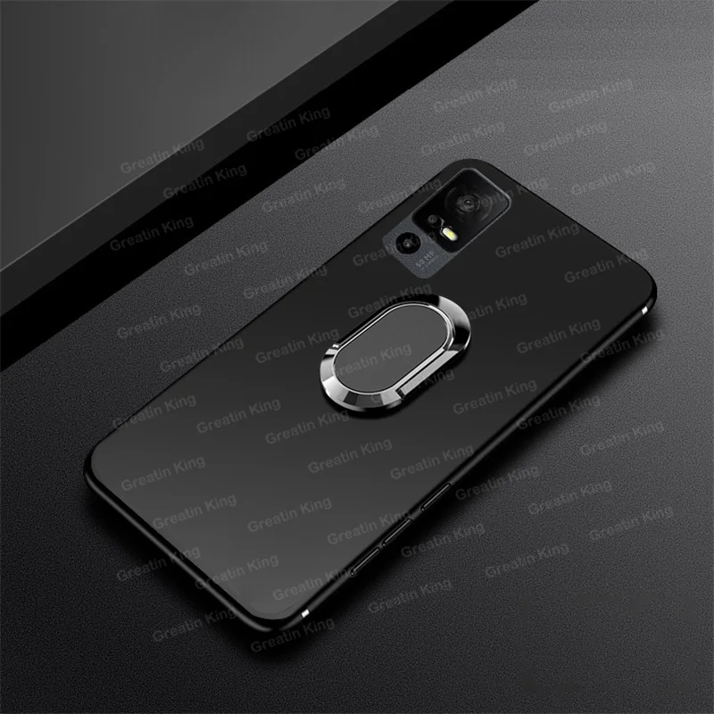 TCL 40 XE 5G / 40 X 5G T601D T609M / 40 NXTpaper 5G Phone Case Car Magnetic Metal Finger Ring Holder Soft TPU Case