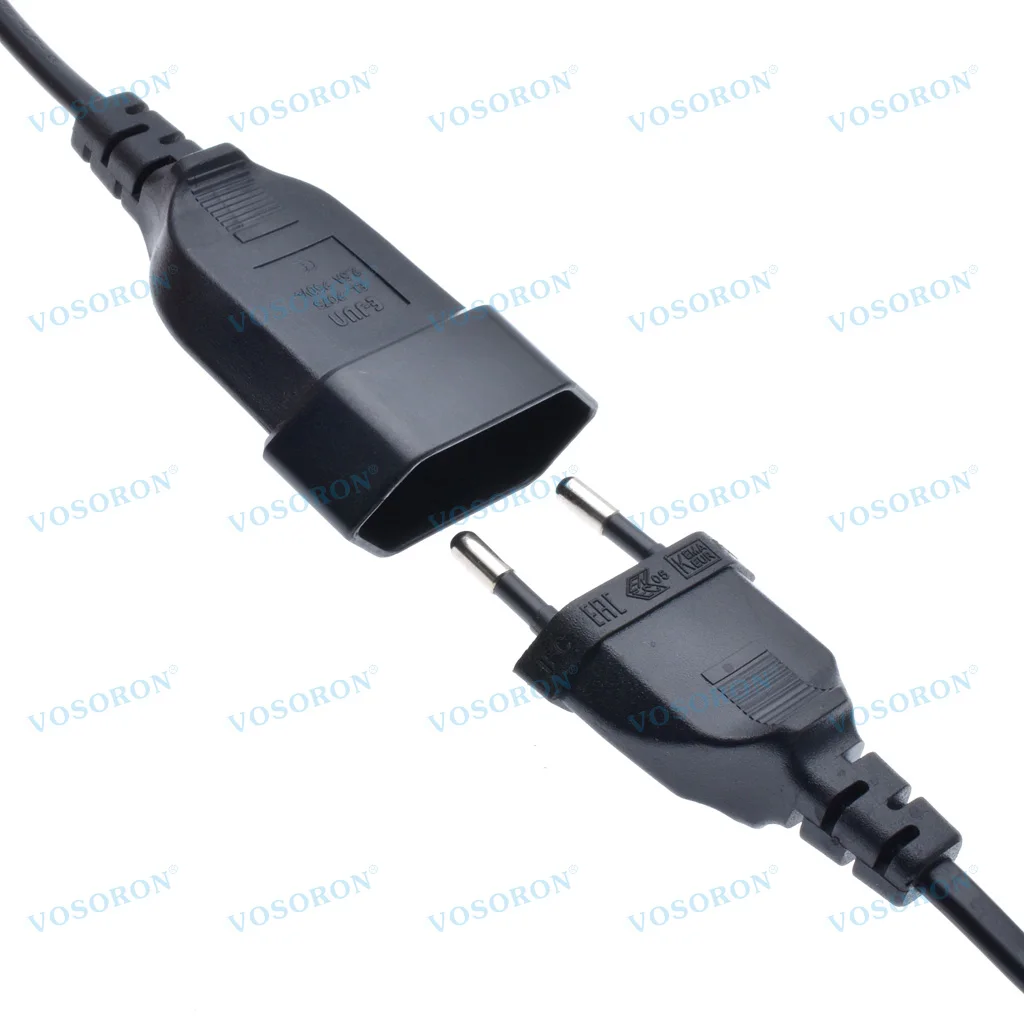 European 2 Prong VDE Plug to CEE7/16 Outlet Socket Power Extension Cord,Schuko CEE7 Angled Extension cords