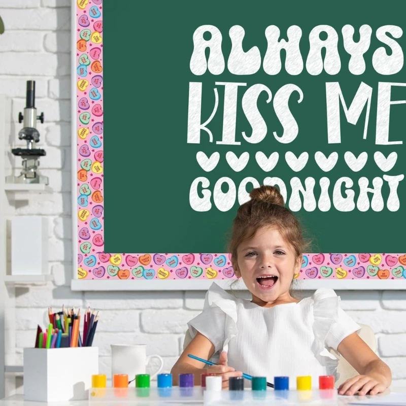 Наклейка на полоски ко Дню Святого Валентина для декора доски для классной доски, рамки для доски объявлений