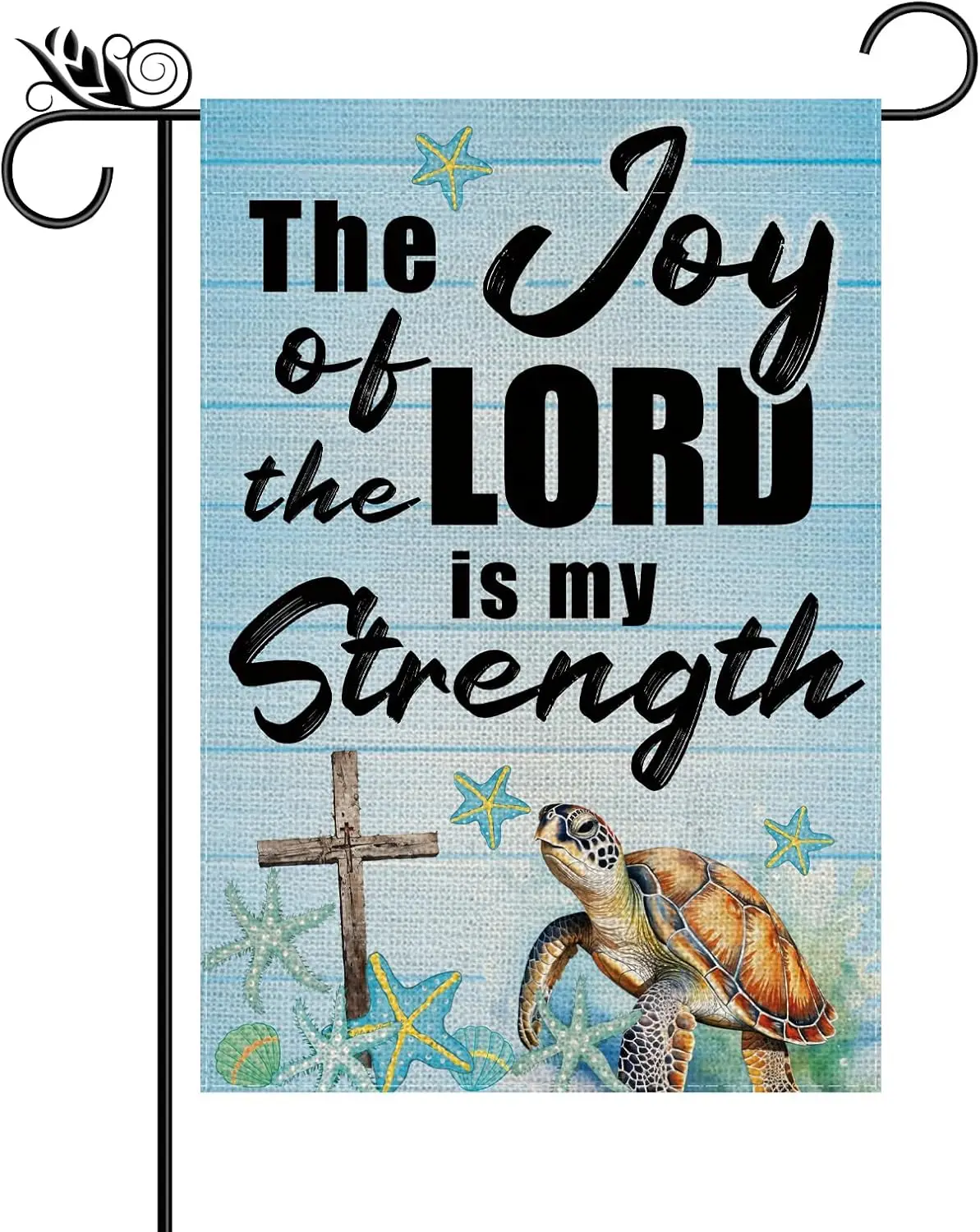 علم حديقة الشاطئ الصيفي فرحة الرب هو قوي عمودي مزدوج الجوانب ساحة السلحفاة البحرية ديكور خارجي 12.5 × 18 بوصة LLE #1