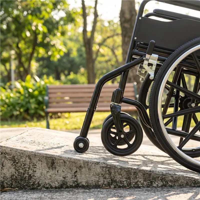 A21Q -2PCS Wheelchair Anti Tippers Anti Roll Back With Footwheel For Electric Wheelchairs, Transport Chairs, Bariatric