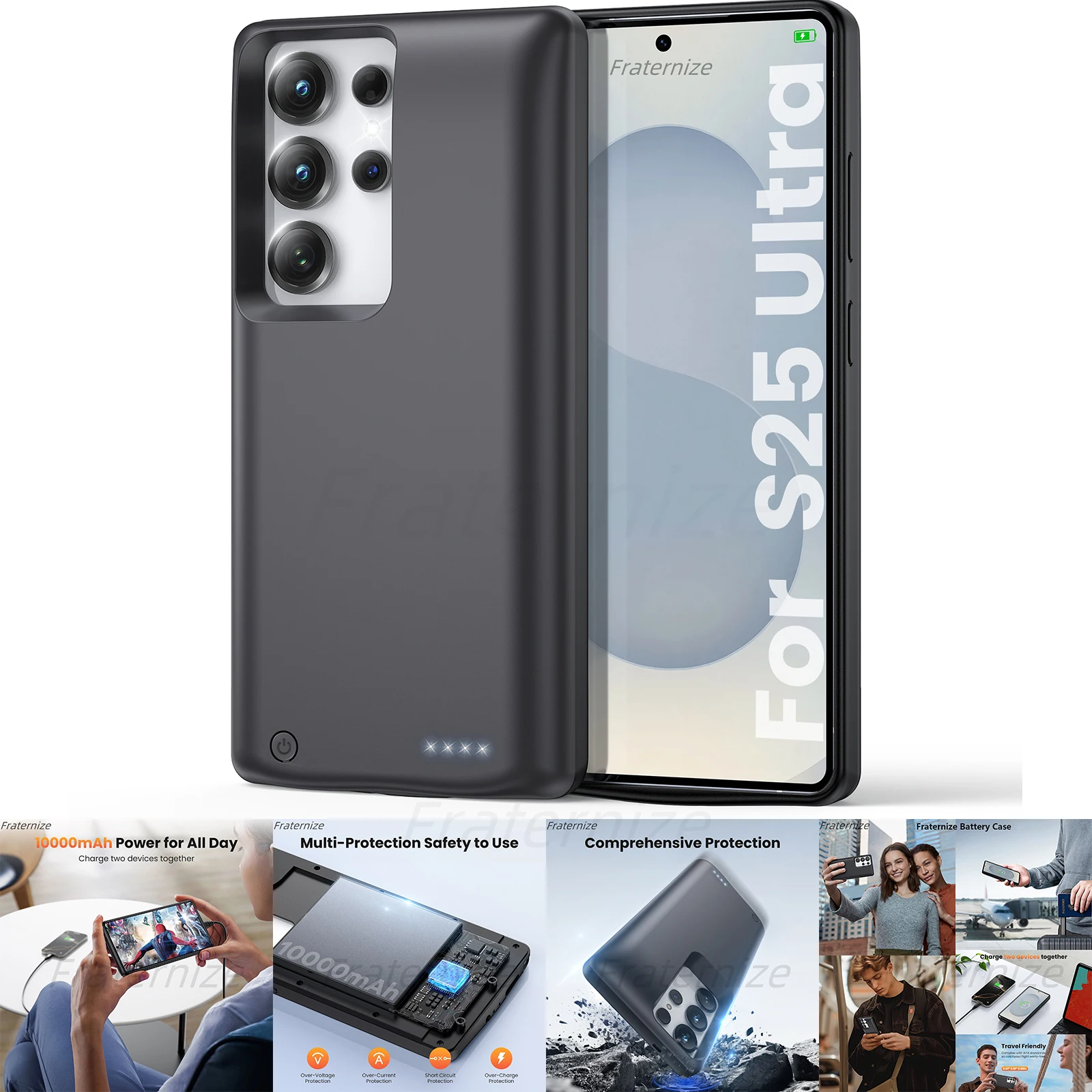 

10000mAh Battery Charger Case For Samsung Galaxy S22 S23 S24 S25 Ultra S25 Plus Power Bank Rechargeable Extended Charging Cover