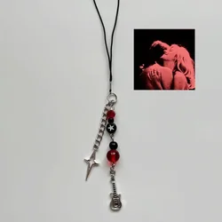 Handmade TV Gril phone charm red keychain