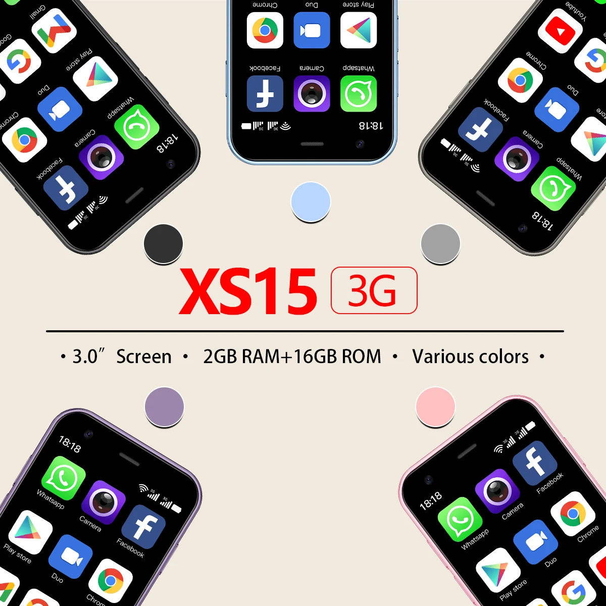 XS15 small screen smartphone, dual SIM dual standby, 3G, full network support, supports positioning, pure Android system.