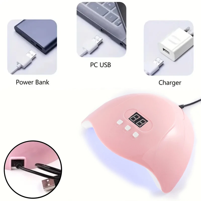 Hot Nail Dryer Machine Portable USB Cable Home Use Nail Lamp For Drying Curing Nails Varnish with 18pcs Beads UV LED Lamp