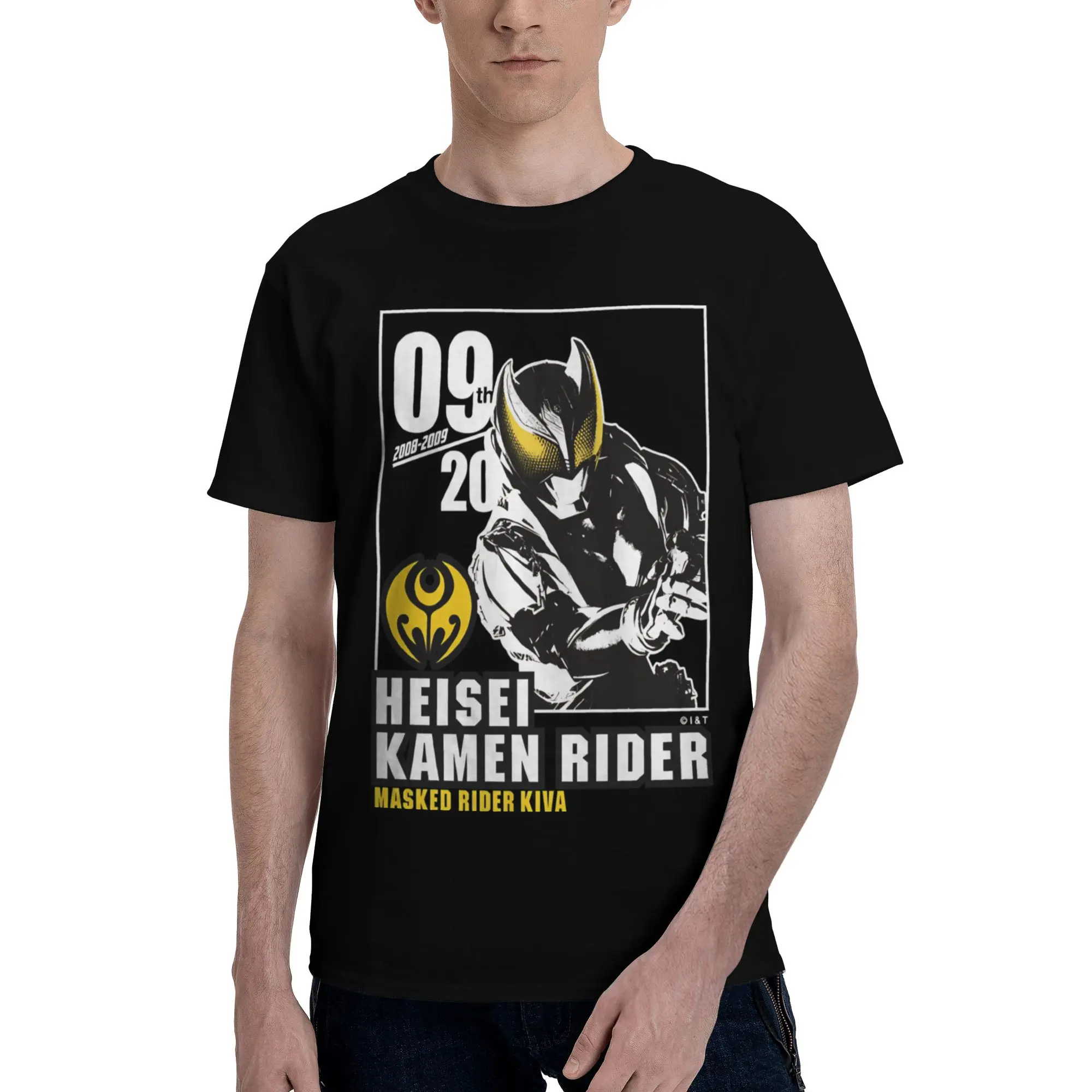 Kiva Heisei Men's T Shirt Kamen Rider Casual Tee Shirt Short Sleeve Crewneck Cotton Classic Clothing T-Shirt