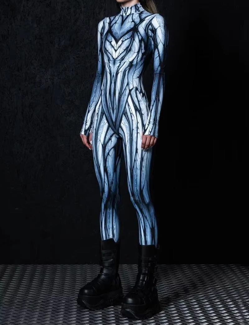 Damen Sexy Clown Strumpfhose Jumpsuit Halloween Karneval Party Bodysuits Aerial Bühnenauftritt Cosplay Kostüme Zentai Anzug 2026 – Detail 7
