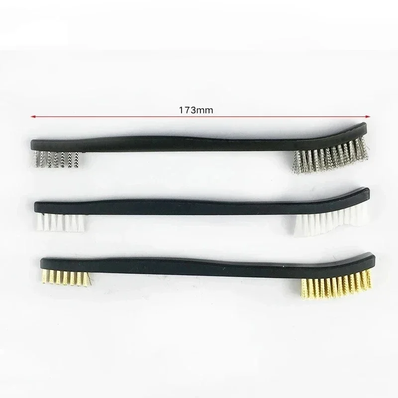 3/12/18Pcs Cleaning Tool Double-End Mini Wire Brush Set Stainless Steel Brass Nylon Cleaning Polishing Detail Metal Rust Brush
