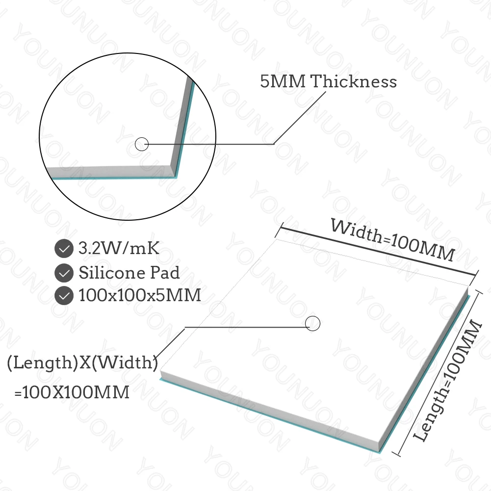 2PCS 100X5MM White
