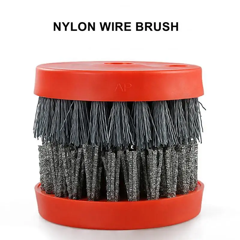 1PC 4 Inch 110mm Abrasive Wire Nylon Cup Brush for Stone Marble Granite Metal Wood Polishing Cleaning Polishing Antiquing Brush